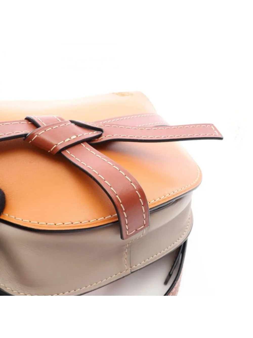 Loewe Shoulder Bag Gate Small Camel Gray Leather